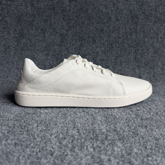 OluKai Shoes - OluKai Pehuea Li Ili Womens 10 White Leather Low Top Sneakers Beach Shoes 20433